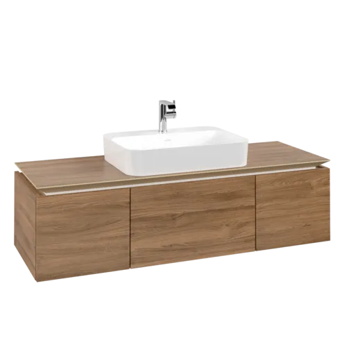 Bild von VILLEROY BOCH Legato Waschbeckenunterschrank, 3 Auszüge, 1400 x 380 x 500 mm, Kansas Oak / Kansas Oak #B75900RH