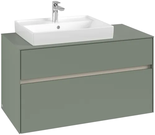 Bild von VILLEROY BOCH Collaro Waschbeckenunterschrank, mit Beleuchtung, 2 Auszüge, 1000 x 548 x 500 mm, Soft Green / Soft Green #C017B0AF