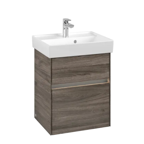 Bild von VILLEROY BOCH Collaro Waschbeckenunterschrank, mit Beleuchtung, 2 Auszüge, 460 x 546 x 374 mm, Stone Oak #C006B0RK