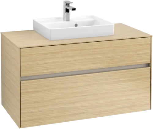 Picture of VILLEROY BOCH Collaro Vanity unit, with lighting, 2 pull-out compartments, 1000 x 548 x 500 mm, Nordic Oak / Nordic Oak #C016B0VJ