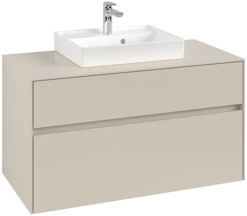 Bild von VILLEROY BOCH Collaro Waschbeckenunterschrank, mit Beleuchtung, 2 Auszüge, 1000 x 548 x 500 mm, Cashmere Grey / Cashmere Grey #C016B0VN