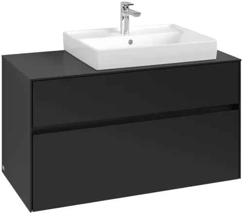 Bild von VILLEROY BOCH Collaro Waschbeckenunterschrank, 2 Auszüge, 1000 x 548 x 500 mm, Volcano Black / Volcano Black #C01800VL
