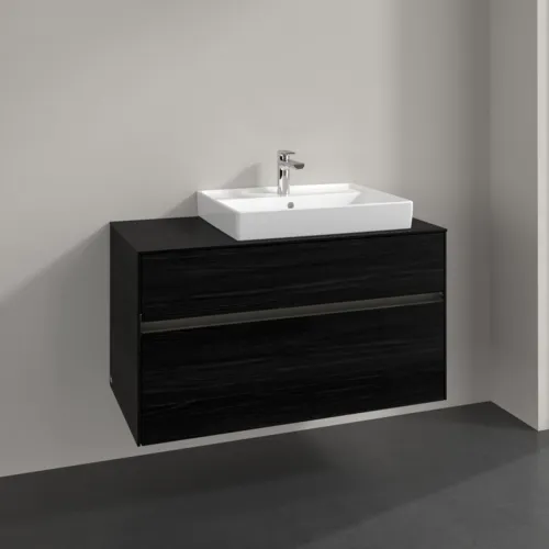 Bild von VILLEROY BOCH Collaro Waschbeckenunterschrank, mit Beleuchtung, 2 Auszüge, 1000 x 548 x 500 mm, Black Oak / Black Oak #C018B0AB