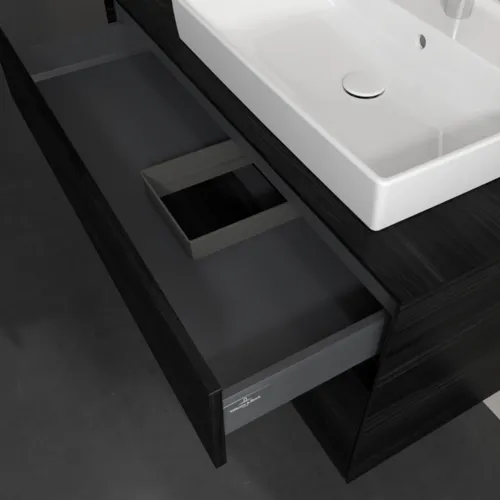 Bild von VILLEROY BOCH Collaro Waschbeckenunterschrank, mit Beleuchtung, 2 Auszüge, 1000 x 548 x 500 mm, Black Oak / Black Oak #C018B0AB