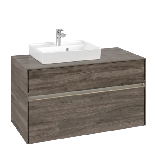 Bild von VILLEROY BOCH Collaro Waschbeckenunterschrank, mit Beleuchtung, 2 Auszüge, 1000 x 548 x 500 mm, Stone Oak #C014B0RK