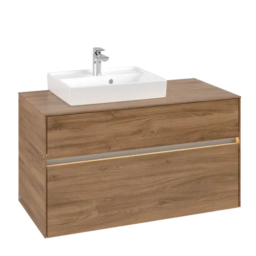 Bild von VILLEROY BOCH Collaro Waschbeckenunterschrank, mit Beleuchtung, 2 Auszüge, 1000 x 548 x 500 mm, Kansas Oak #C014B0RH