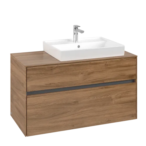 Bild von VILLEROY BOCH Collaro Waschbeckenunterschrank, 2 Auszüge, 1000 x 548 x 500 mm, Kansas Oak #C01800RH