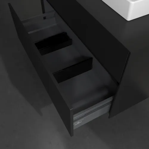 Bild von VILLEROY BOCH Collaro Waschbeckenunterschrank, mit Beleuchtung, 2 Auszüge, 1000 x 548 x 500 mm, Volcano Black / Volcano Black #C015B0VL