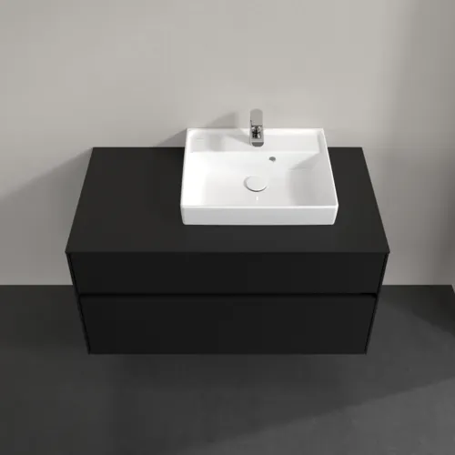 Bild von VILLEROY BOCH Collaro Waschbeckenunterschrank, mit Beleuchtung, 2 Auszüge, 1000 x 548 x 500 mm, Volcano Black / Volcano Black #C015B0VL