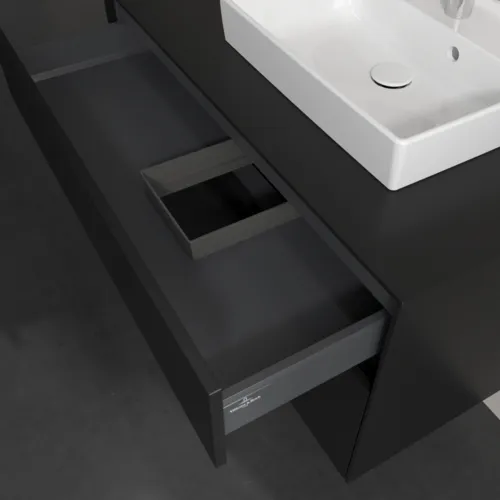 Bild von VILLEROY BOCH Collaro Waschbeckenunterschrank, mit Beleuchtung, 2 Auszüge, 1000 x 548 x 500 mm, Volcano Black / Volcano Black #C015B0VL