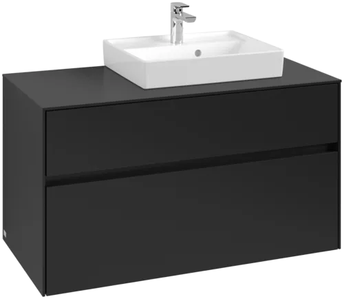 Bild von VILLEROY BOCH Collaro Waschbeckenunterschrank, mit Beleuchtung, 2 Auszüge, 1000 x 548 x 500 mm, Volcano Black / Volcano Black #C015B0VL