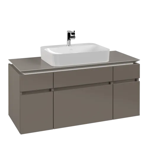 Bild von VILLEROY BOCH Legato Waschbeckenunterschrank, 5 Auszüge, 1200 x 550 x 500 mm, Truffle Grey / Truffle Grey #B75800VG