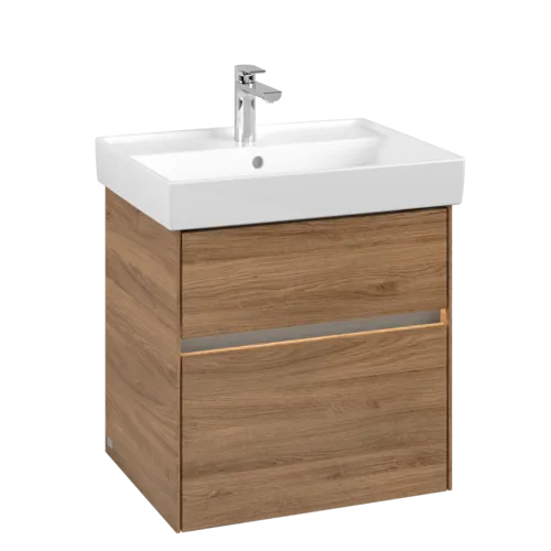 Bild von VILLEROY BOCH Collaro Waschbeckenunterschrank, mit Beleuchtung, 2 Auszüge, 554 x 546 x 444 mm, Kansas Oak #C008B0RH