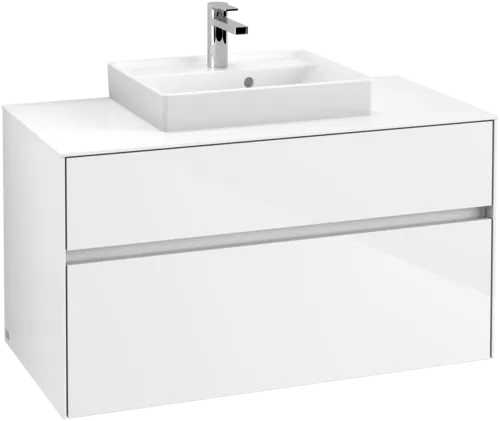 Bild von VILLEROY BOCH Collaro Waschbeckenunterschrank, 2 Auszüge, 1000 x 548 x 500 mm, Glossy White / Glossy White #C01600DH