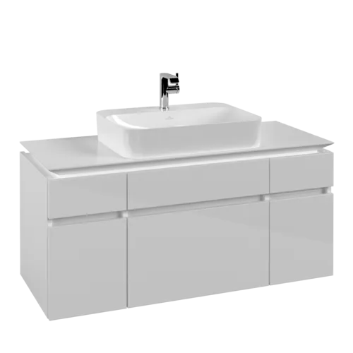 Bild von VILLEROY BOCH Legato Waschbeckenunterschrank, 5 Auszüge, 1200 x 550 x 500 mm, Glossy White / Glossy White #B75800DH
