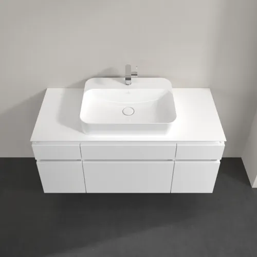Bild von VILLEROY BOCH Legato Waschbeckenunterschrank, 5 Auszüge, 1200 x 550 x 500 mm, Glossy White / Glossy White #B75800DH