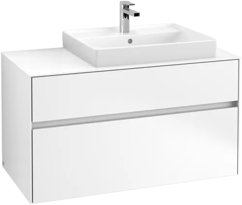 Picture of VILLEROY BOCH Collaro Vanity unit, 2 pull-out compartments, 1000 x 548 x 500 mm, White Matt / White Matt #C01800MS