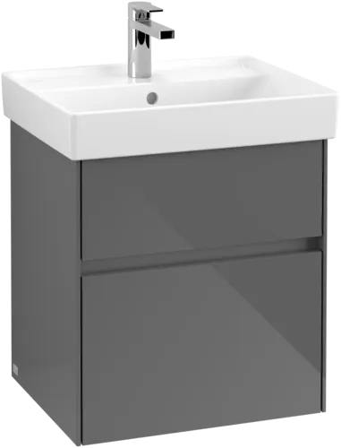 Bild von VILLEROY BOCH Collaro Waschbeckenunterschrank, mit Beleuchtung, 2 Auszüge, 510 x 546 x 414 mm, Glossy Grey #C007B0FP