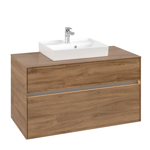 Bild von VILLEROY BOCH Collaro Waschbeckenunterschrank, mit Beleuchtung, 2 Auszüge, 1000 x 548 x 500 mm, Kansas Oak #C016B0RH