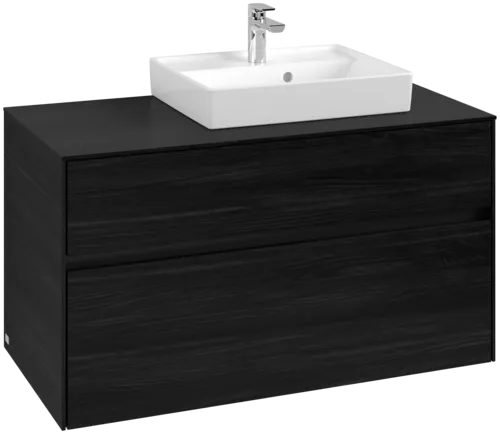 Bild von VILLEROY BOCH Collaro Waschbeckenunterschrank, 2 Auszüge, 1000 x 548 x 500 mm, Black Oak / Black Oak #C01500AB