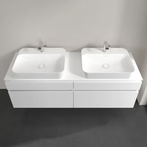 Bild von VILLEROY BOCH Legato Waschbeckenunterschrank, 4 Auszüge, 1600 x 550 x 500 mm, White Matt / White Matt #B76800MS