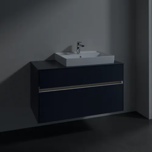 Obrázek VILLEROY BOCH Collaro vanity unit, with lighting, 2 pull-outs, 1000 x 548 x 500 mm, Marine Blue / Marine Blue #C018B0VQ