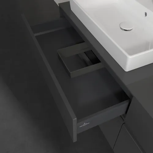 Bild von VILLEROY BOCH Collaro Waschbeckenunterschrank, mit Beleuchtung, 4 Auszüge, 1600 x 548 x 500 mm, Glossy Grey / Glossy Grey #C024B0FP