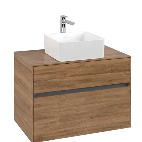 Bild von VILLEROY BOCH Collaro Waschbeckenunterschrank, 2 Auszüge, 800 x 548 x 500 mm, Kansas Oak #C03700RH