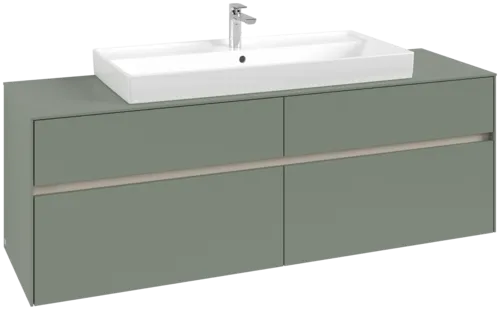 Bild von VILLEROY BOCH Collaro Waschbeckenunterschrank, mit Beleuchtung, 4 Auszüge, 1600 x 548 x 500 mm, Soft Green / Soft Green #C031B0AF