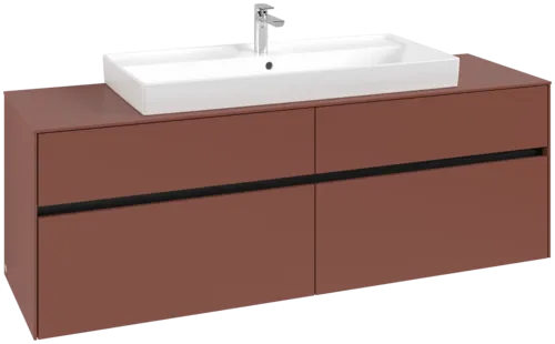 Bild von VILLEROY BOCH Collaro Waschbeckenunterschrank, mit Beleuchtung, 4 Auszüge, 1600 x 548 x 500 mm, Wine Red / Wine Red #C031B0AH