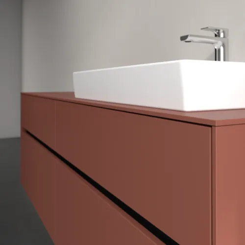 Picture of VILLEROY BOCH Collaro Vanity unit, with lighting, 4 pull-out compartments, 1600 x 548 x 500 mm, Wine Red / Wine Red #C023B0AH