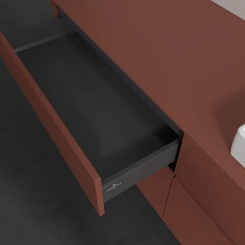 Picture of VILLEROY BOCH Collaro Vanity unit, with lighting, 4 pull-out compartments, 1600 x 548 x 500 mm, Wine Red / Wine Red #C023B0AH