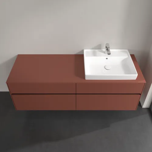 Picture of VILLEROY BOCH Collaro Vanity unit, with lighting, 4 pull-out compartments, 1600 x 548 x 500 mm, Wine Red / Wine Red #C023B0AH