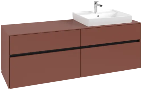 Bild von VILLEROY BOCH Collaro Waschbeckenunterschrank, mit Beleuchtung, 4 Auszüge, 1600 x 548 x 500 mm, Wine Red / Wine Red #C023B0AH