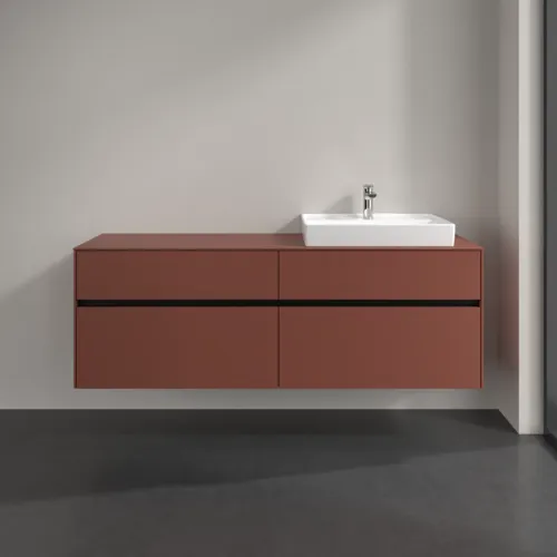 Picture of VILLEROY BOCH Collaro Vanity unit, with lighting, 4 pull-out compartments, 1600 x 548 x 500 mm, Wine Red / Wine Red #C023B0AH
