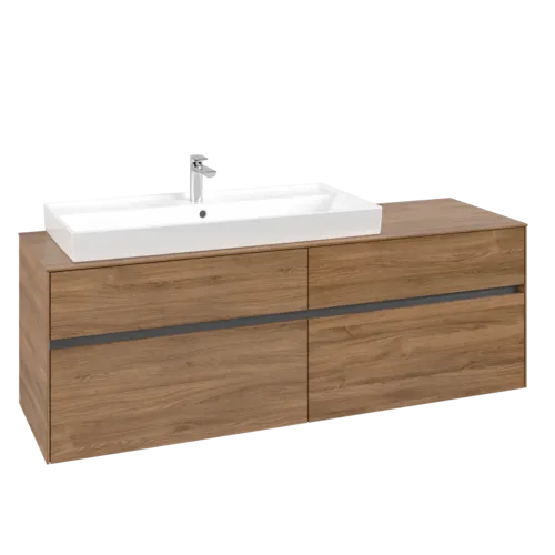 Bild von VILLEROY BOCH Collaro Waschbeckenunterschrank, 4 Auszüge, 1600 x 548 x 500 mm, Kansas Oak #C02900RH