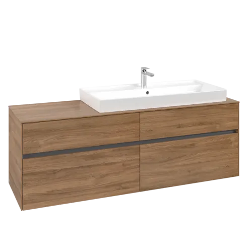 Bild von VILLEROY BOCH Collaro Waschbeckenunterschrank, 4 Auszüge, 1600 x 548 x 500 mm, Kansas Oak #C03000RH