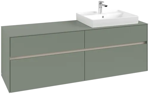 Bild von VILLEROY BOCH Collaro Waschbeckenunterschrank, mit Beleuchtung, 4 Auszüge, 1600 x 548 x 500 mm, Soft Green / Soft Green #C023B0AF