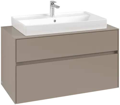 Bild von VILLEROY BOCH Collaro Waschbeckenunterschrank, mit Beleuchtung, 2 Auszüge, 1000 x 548 x 500 mm, Taupe / Taupe #C020B0VM