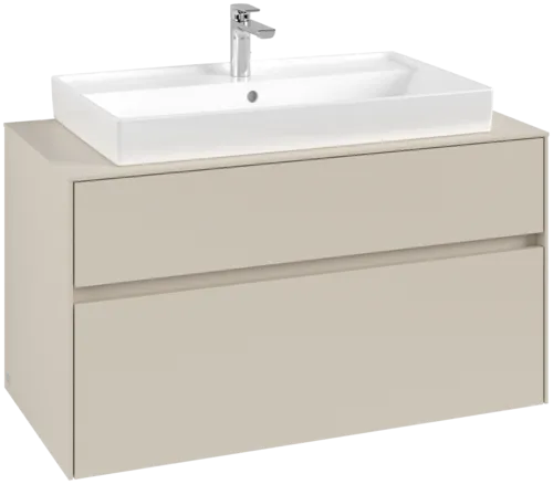 Bild von VILLEROY BOCH Collaro Waschbeckenunterschrank, mit Beleuchtung, 2 Auszüge, 1000 x 548 x 500 mm, Cashmere Grey / Cashmere Grey #C020B0VN