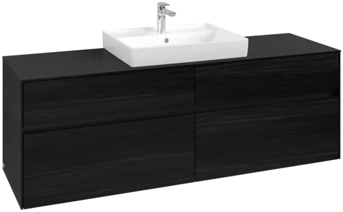 Bild von VILLEROY BOCH Collaro Waschbeckenunterschrank, 4 Auszüge, 1600 x 548 x 500 mm, Black Oak / Black Oak #C02500AB