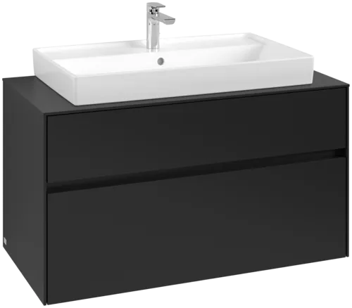 Bild von VILLEROY BOCH Collaro Waschbeckenunterschrank, mit Beleuchtung, 2 Auszüge, 1000 x 548 x 500 mm, Volcano Black / Volcano Black #C020B0VL