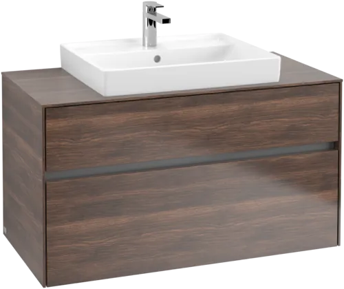 Bild von VILLEROY BOCH Collaro Waschbeckenunterschrank, mit Beleuchtung, 2 Auszüge, 1000 x 548 x 500 mm, Arizona Oak / Arizona Oak #C019B0VH