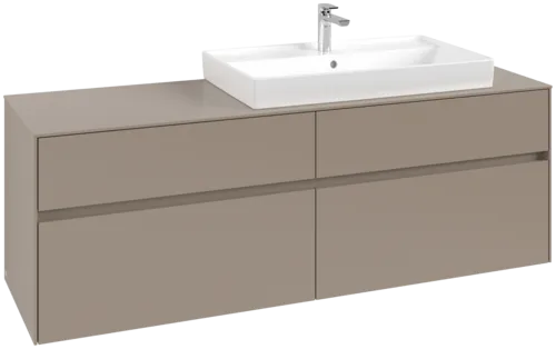 Bild von VILLEROY BOCH Collaro Waschbeckenunterschrank, mit Beleuchtung, 4 Auszüge, 1600 x 548 x 500 mm, Taupe / Taupe #C027B0VM