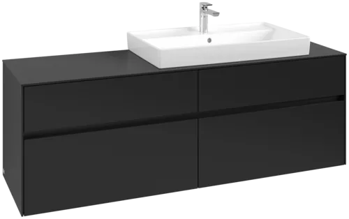 Bild von VILLEROY BOCH Collaro Waschbeckenunterschrank, mit Beleuchtung, 4 Auszüge, 1600 x 548 x 500 mm, Volcano Black / Volcano Black #C027B0VL