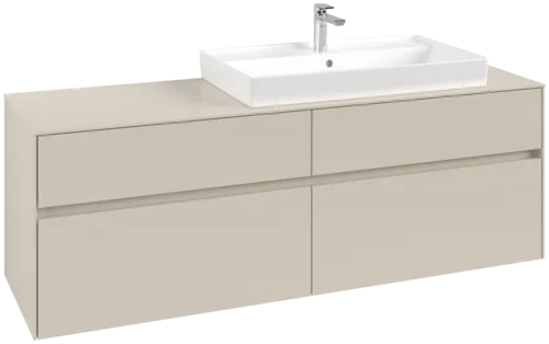 Bild von VILLEROY BOCH Collaro Waschbeckenunterschrank, mit Beleuchtung, 4 Auszüge, 1600 x 548 x 500 mm, Cashmere Grey / Cashmere Grey #C027B0VN