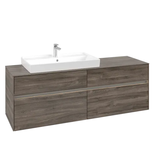 Bild von VILLEROY BOCH Collaro Waschbeckenunterschrank, mit Beleuchtung, 4 Auszüge, 1600 x 548 x 500 mm, Stone Oak #C026B0RK