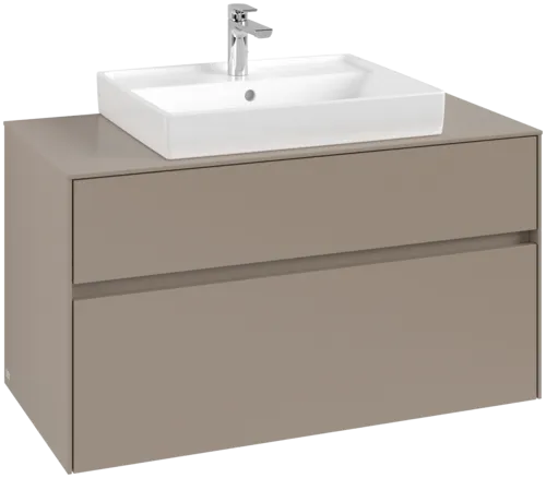 Bild von VILLEROY BOCH Collaro Waschbeckenunterschrank, mit Beleuchtung, 2 Auszüge, 1000 x 548 x 500 mm, Taupe / Taupe #C019B0VM