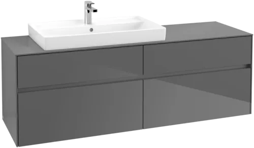 Bild von VILLEROY BOCH Collaro Waschbeckenunterschrank, 4 Auszüge, 1600 x 548 x 500 mm, Glossy Grey / Glossy Grey #C02600FP