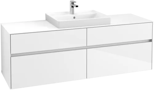 Bild von VILLEROY BOCH Collaro Waschbeckenunterschrank, 4 Auszüge, 1600 x 548 x 500 mm, Glossy White / Glossy White #C02500DH
